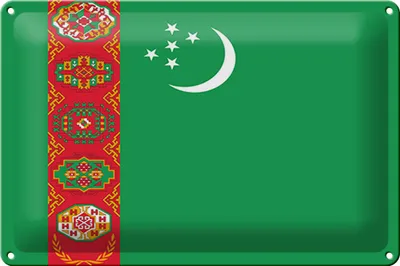 Produktbild von Blechschild Flagge Turkmenistan 30x20cm Flag Turkmenistan