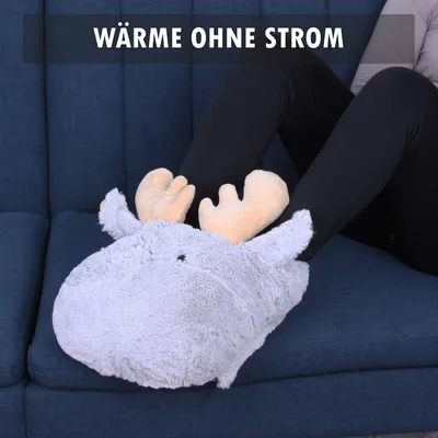 Productafbeelding van Voetenwarmer, pluchendierdesign, ongeveer 40x27x17 cm – verwarmende schoen zonder stroom, antislip, handwasbaar, geschikt voor dames, heren en kinderen