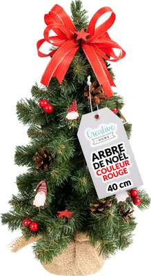 Image de Creative Home Mini Sapin de Noël Artificiel Rouge 40 cm - Décoration Noël