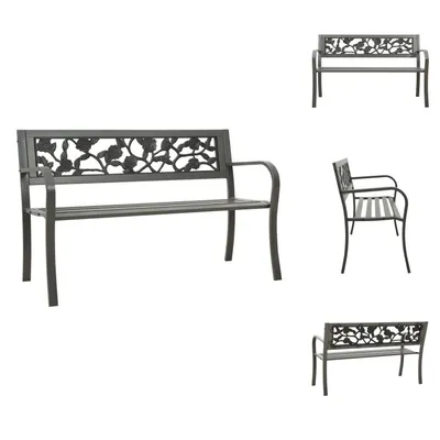 Zdjęcie produktu dla vidaXL Ławka ogrodowa 125 cm stalowo-szara - Ławki ogrodowe