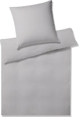 Produktbild von elegante Mako-Jersey-Bettwäsche Solid Stripe Farbe Greige Größe 40x80 135x200cm