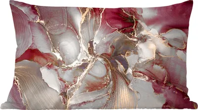 Produktbild von MuchoWow® Zierkissen Sofakissen Wohnzimmer Dekokissen 50x30 cm Gold - Marmor - Lila - Wohnzimmerdekoration - Polster mit Photo