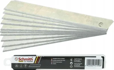 Zdjęcie produktu dla Ostrza odłamywane SCHMITH® 10 sztuk Ostrza 9 mm Ostrza wymienne do noży tnących
