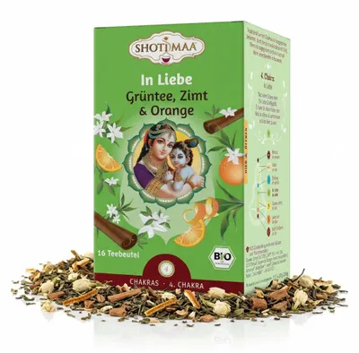 Produktbild von Shoti Maa Ayurveda-Tee - In Liebe - Grüntee, Zimt & Orange, ab 28.8g