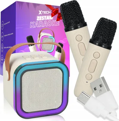 Obrázok produktu pre Mini karaoke sada 2 mikrofóny + bezdrôtový reproduktor s Bluetooth