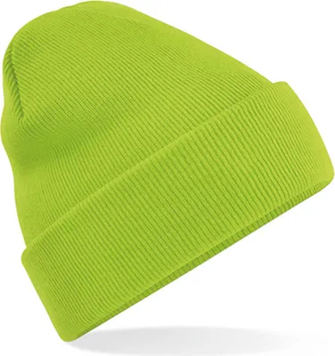 Image de Beechfield B45 | Original Cuffed Beanie Bonnet d'hiver - Couleur : Lime Green - Taille : One Size