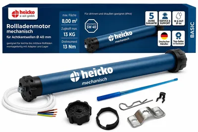 Produktbild von Heicko Rollladenmotor 13 Nm SW40 Rohrmotor, 29 kg Zugkraft, 8 m² Basic, KI-generiertes Bild