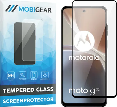 Produktbild von Mobigear Premium  Motorola Moto G32 Panzerglas Gehärtetes Glas Displayschutz - Hüllenfreundlich - Schwarz