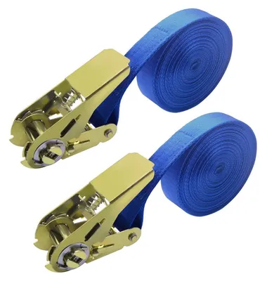 Produktbild von 2x Spanngurte mit Ratsche 6m Blau 800kg Zurrgurte 25mm Breite