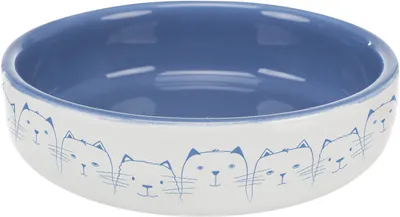Produktbild von Trixie Katzen Keramiknapf hellblau/weiß 0,3 l