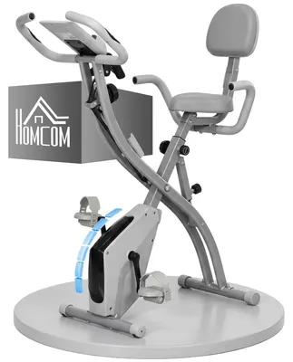 Produktbild von HOMCOM Heimtrainer X-Bike Fahrradtrainer LCD-Display klappbar Grau