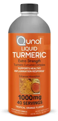 Produktbild von Nahrungsergänzungsmittel mit Kurkuma, Qunol, flüssiges Kurkuma-Curcumin mit schwarzem Pfeffer, Unterstützung der Gelenke, entzündungshemmende Wirkung, 600 ml