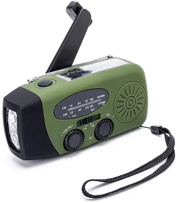 Obrázok produktu pre prenosné solárne rádio s rukoväťou, FM/MW rádio, prenosné, funkcia solárnej powerbanky, 2000 mAh, LED lampa s dynamom, tlačidlo SOS, pre domácnosť a kempovanie