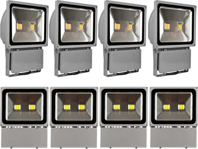 Produktbild von 8pcs 100W LED Fluter Außen Strahler Flutlicht,Greenmigo Kaltweiß Wasserdicht IP65 Super Helles Sicherheitsbeleuchtung für Garten,Hof,Lager,Platz,Plakatwand
