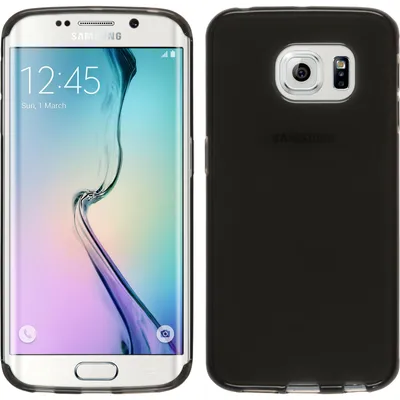 Produktbild von PhoneNatic Case kompatibel mit Samsung Galaxy S6 Edge - schwarz Silikon Hülle transparent + flexible Folie