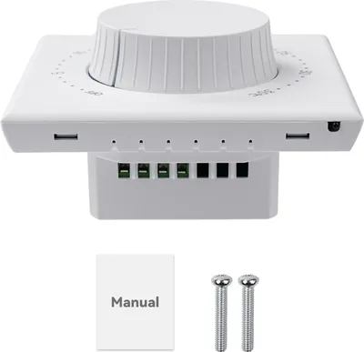 Produktbild von 16A Mechanischer Thermostat 95-240VAC, 0-35¡æ, Drehknopf Temperaturregler für elektrische Fußbodenheizung, eingebauter Schutz, LED-Anzeige