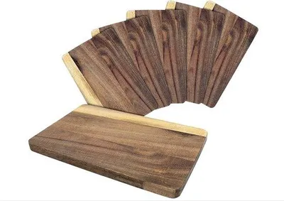 Immagine prodotto di Taglieri in legno 22 x 14 cm - Set da 6 - Tagliere da cucina in legno - Tagliere e vassoio da portata - Taglieri da cucina naturali