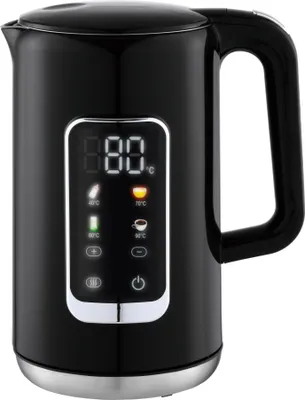 Produktbild von Wasserkocher 2200 Watt 40–100 °C Digitalbildschirm Warmhaltefunktion schwarz (1 Stück) : schwarz