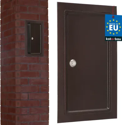 Obrázek produktu pro Krbová dvířka KOTARBAU® 155 x 290 mm Měděná antická dvířka s tepelným štítem k otevírání pomocí šroubovacího ornamentu nebo mince