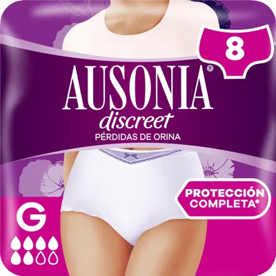 Produktbild von Ausonia DISCREET Plus G, Frau, Weiß, Velcro, 95 - 125 cm, 8 Stück(e), Box
