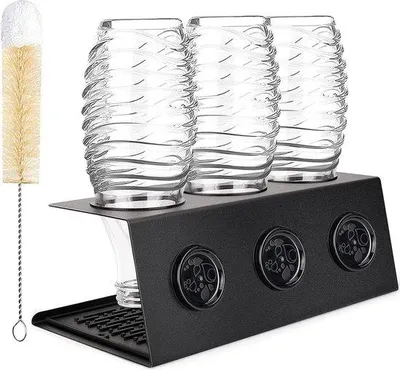 Obrázek produktu pro Držák na láhve z nerezové oceli s regulátorem tlaku a čisticí kartáčem