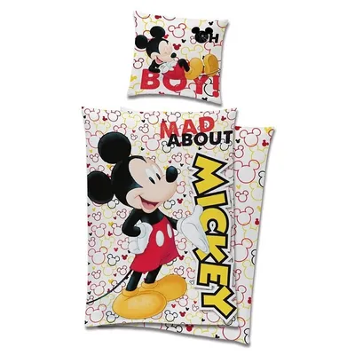 Obrázek produktu pro Carbotex Bavlněné povlečení 140x200 Mickey Mouse krémové barvy C24
