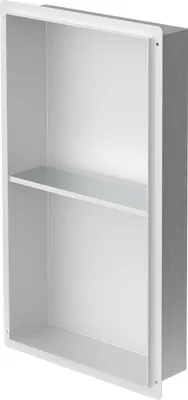 Produktbild von LuxeBath Wandnische Doppel aus Edelstahl, 30x60x10 cm, Silber, Randlos, Befliesbare Nische für Badutensilien, Duschablage, Duschregal