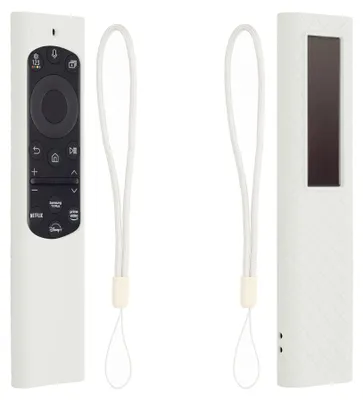 Produktbild von kwmobile Hülle Fernbedienung kompatibel mit Samsung Smart TV TM2280e BN59-01385 / BN59-01386 / BN59-01391A Hülle - Silikon Case für TV Zubehör in Weiß