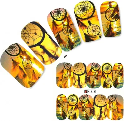 Produktbild von Tattoo Nail Traumfänger Federn Aufkleber Nagel Sticker