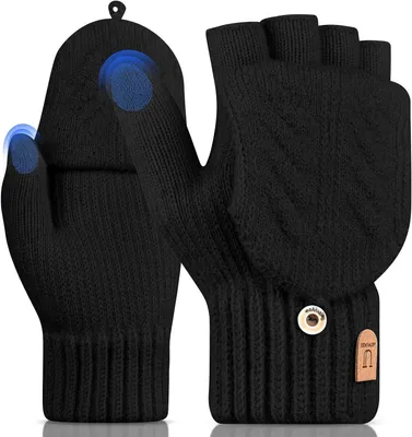Productafbeelding van Winter Vingerloze Handschoenen - Thermische Touchscreen Wanten voor Hardlopen en Wandelen