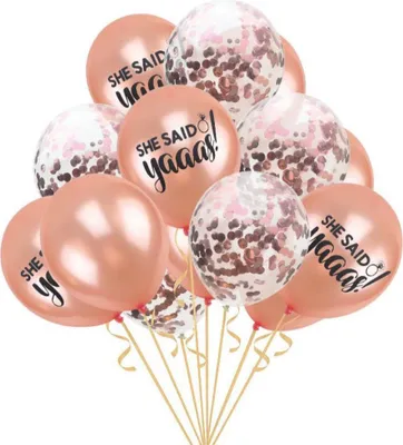 Produktbild von Oblique Unique She Said Yaaaas! Konfetti Luftballon Set 15 Stk JGA Hochzeit rosa