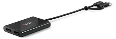 Zdjęcie produktu dla CLUB3D CSV-1478, USB Type-C, 2x DisplayPort, 3840 x 2160 px, Czarny, 4K Ultra HD, 90 mm