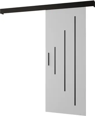 Produktbild von MEBLE KRYSPOL Salwador Y Schiebetür, 90x204 cm, Weiß, Schwarz , Schwarz