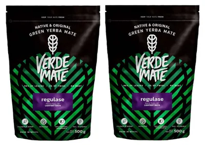 Produktbild von Verde Mate - Mate Tee Set Regulase 2x500g - Dicke Blätter 5mm - Maulbeerblatt, Kamille - Belebend - Luftgetrocknet, Mild - Yerba Mate Brasilien 1kg