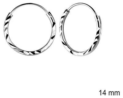 Produktbild von Kleine Creolen Silber 925 mit Diamantschliff 14 mm