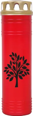 Produktbild von Grabkerze Rot, Brenndauer: 170 Stunden ( 7 Tage ), Motiv: Baum