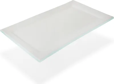 Produktbild von Glasteller Schale Tischdeko Design Max Fusing Glas ca. 26,5x16,3cm Handmade Weiss