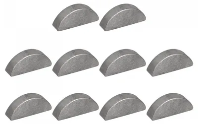 25 Halbmondkeile, 45# Stahl, 25x10x6 mm
