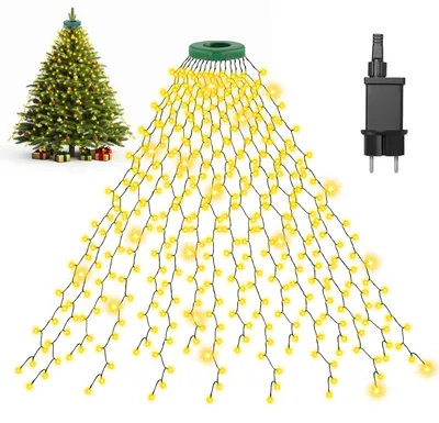 Weihnachtsbaum-Lichterkette 3m 592 LEDs warmweiß Timer IP44