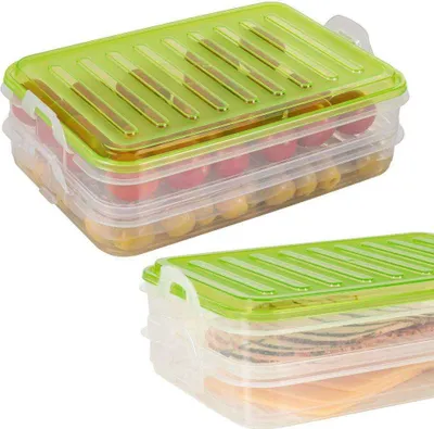 Productafbeelding van EXCELLENT Huishoudelijke artikelen: Opbergbox, organizer, vershoudbox voor vleeswaren en kaas, 2-delig