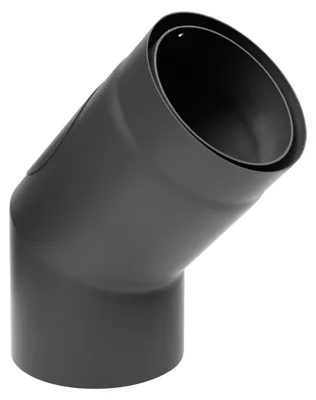 Produktbild von Raik Izoker Rauchrohrbogen 150mm schwarz doppelwandig 45° mit Tür für Rauchrohr / Ofenrohr