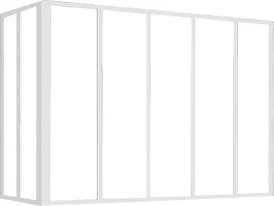 Produktbild von Pulverbeschichtete Aluminium-Eckwand - L.150 x T.60 x H.105 cm - Weiß - BAYVIEW