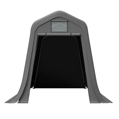 Produktbild von Gerätehaus mit Belüftungsfenster und L-Erdnägeln Spitzdach Geräteschuppen für Motorräder & Gartengeräte 366x213x225cm