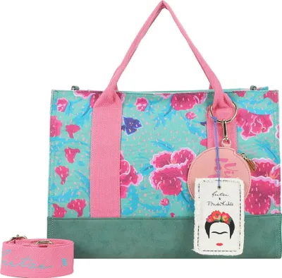 Produktbild von Fritzi aus Preußen Schultertasche Umhängetasche Canvas Fritzi x Frida Kahlo Tote Bag Limited Flower Green grün