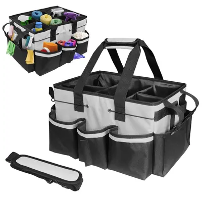 Reinigungstasche aus Oxford-Stoff, weiß, 37x23,5x23,5 cm