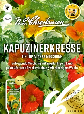 Artikelbild 1 von 'Kapuzinerkresse Tip Top Alaska Mischung' aus der Kategorie Kapuzinerkressesamen