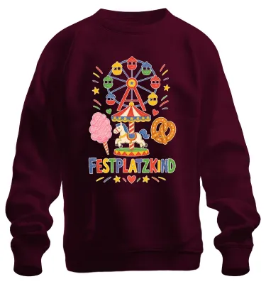 Productafbeelding van Feestterrein, kermis, reuzenrad, draaimolen, leren broek, sweatshirt, trui, bordeauxrood, 3XL