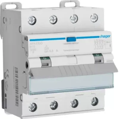 Produktbild von Hager Fehlerstrom-Leitungsschutzschalter 4P 10kA B-10A 300mA Typ A, 230 - 400 V