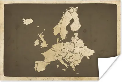 Produktbild von MuchoWow® Poster Karte - Europa - Jahrgang 60x40 cm - Schlafzimmerdekoration