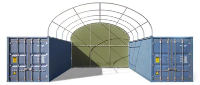 Produktbild von TOOLPORT Rückwand für Container Überdachung 6m Breite – PRIMEtex 2300 PVC Plane, dunkelgrün